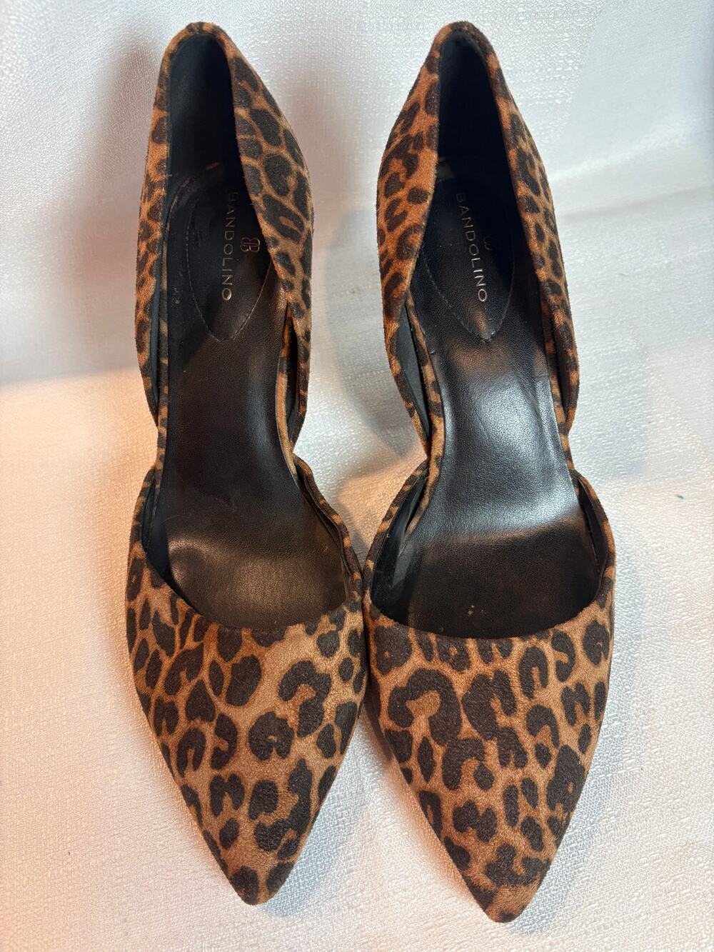 Bandolino Leopard Print D'Orsay Pointed Toe Pumps Heels Size 8.5 Brown Black